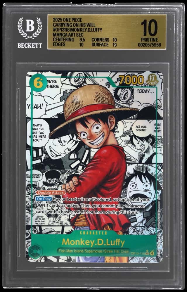 2025 One Piece Carrying On His Will Manga Alternate Art Monkey D. Luffy #OP13-118