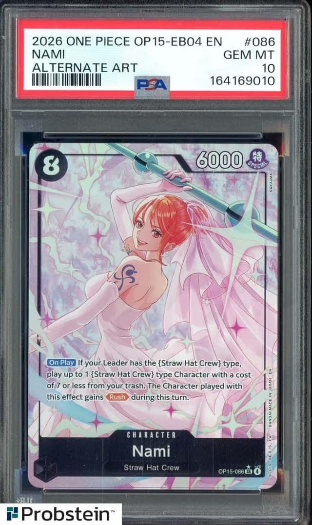 2026 One Piece OP15-EB04 EN Alternate Art #086 Nami PSA 10 GEM MINT
