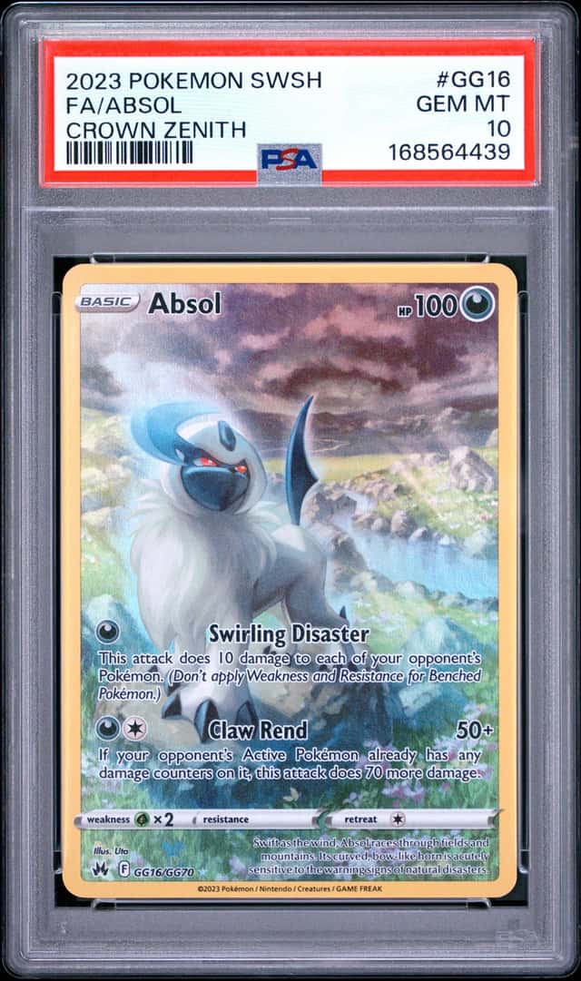 2023 POKEMON SWORD & SHIELD CROWN ZENITH #GG16 FULL ART/ABSOL PSA 10