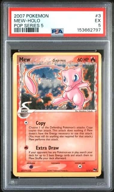 POKEMON MEW 2007 POP SERIES 5 #3 HOLO PSA 5 *SWIRL*