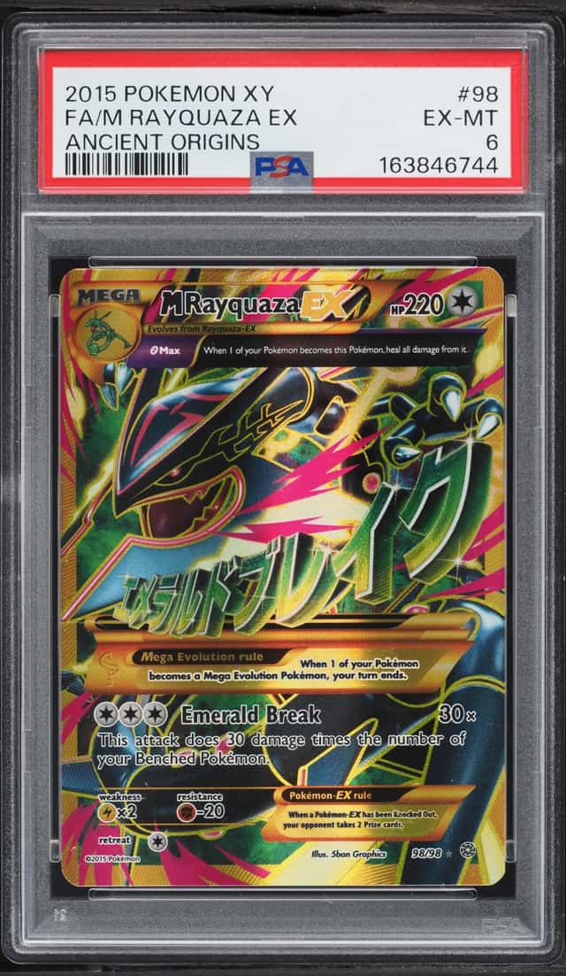 2015 Pokemon XY Ancient Origins Full Art M Rayquaza EX #98 PSA 6 EXMT