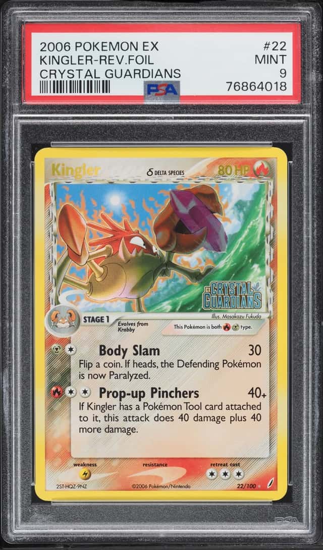 2006 Pokemon EX Crystal Guardians Reverse Holo Kingler #22 PSA 9 MINT