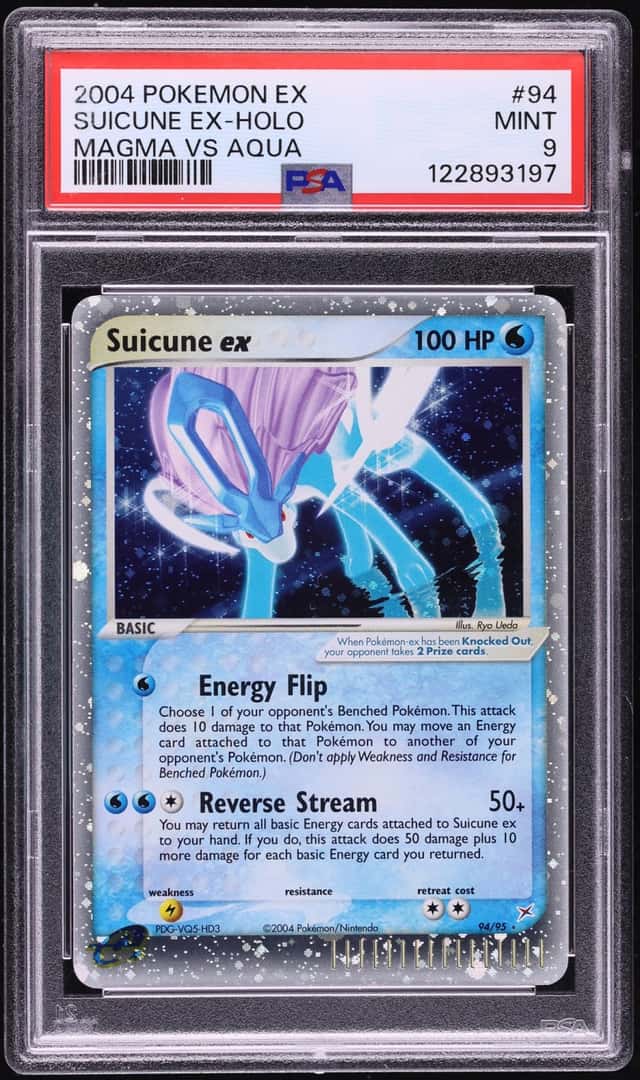 2004 Pokemon EX Team Magma VS Team Aqua Holo Suicune EX #94 PSA 9 MINT
