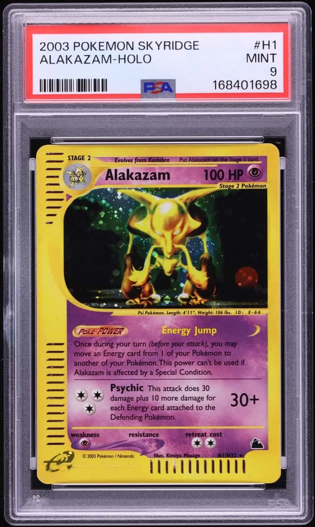 2003 Pokemon Skyridge Holo Alakazam #H1 PSA 9 MINT