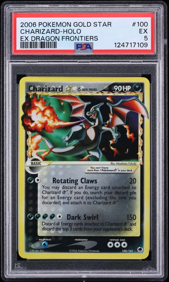 2006 Pokemon EX Dragon Frontiers Holo Charizard Gold Star #100 PSA 5 EX