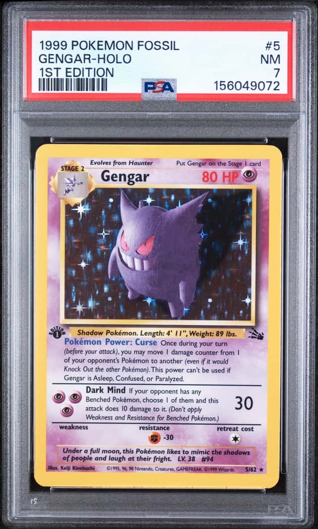 1999 Pokemon Fossil 1st Edition Holo Gengar #5