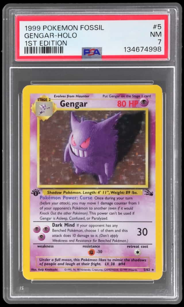 1999 Pokemon Fossil 1st Edition Holo Gengar #5