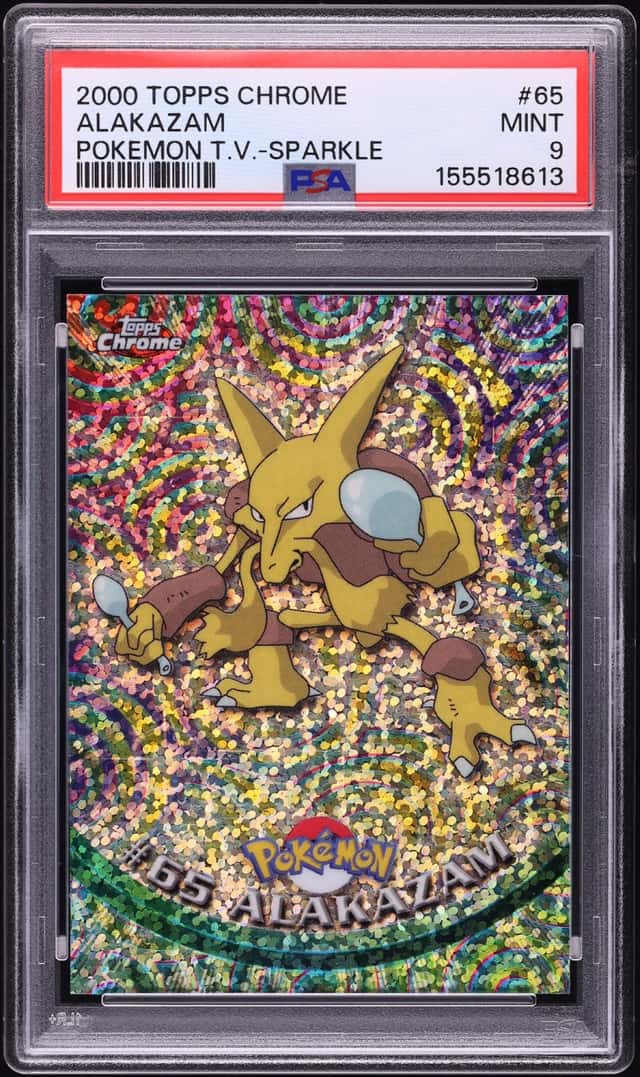 2000 Topps Chrome Pokemon Series 1 Sparkle Alakazam #65 PSA 9 MINT