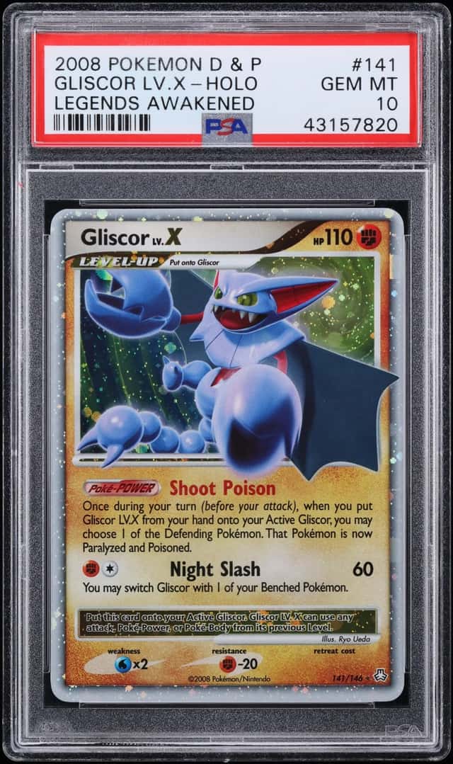 2008 Pokemon Diamond & Pearl Legends Awakened Holo Gliscor LV.X #141 PSA 10 GEM MINT