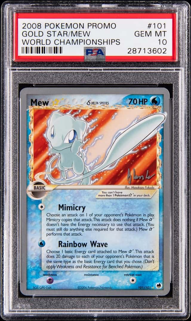 2008 Pokemon Promo World Championships Empotech #101 Gold Star Mew - PSA GEM MT 10
