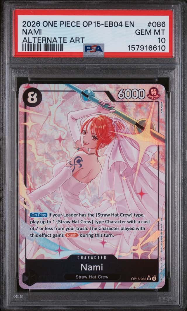 2026 One Piece OP15-EB04 En Alternate Art #086 Nami PSA 10 GEM MINT