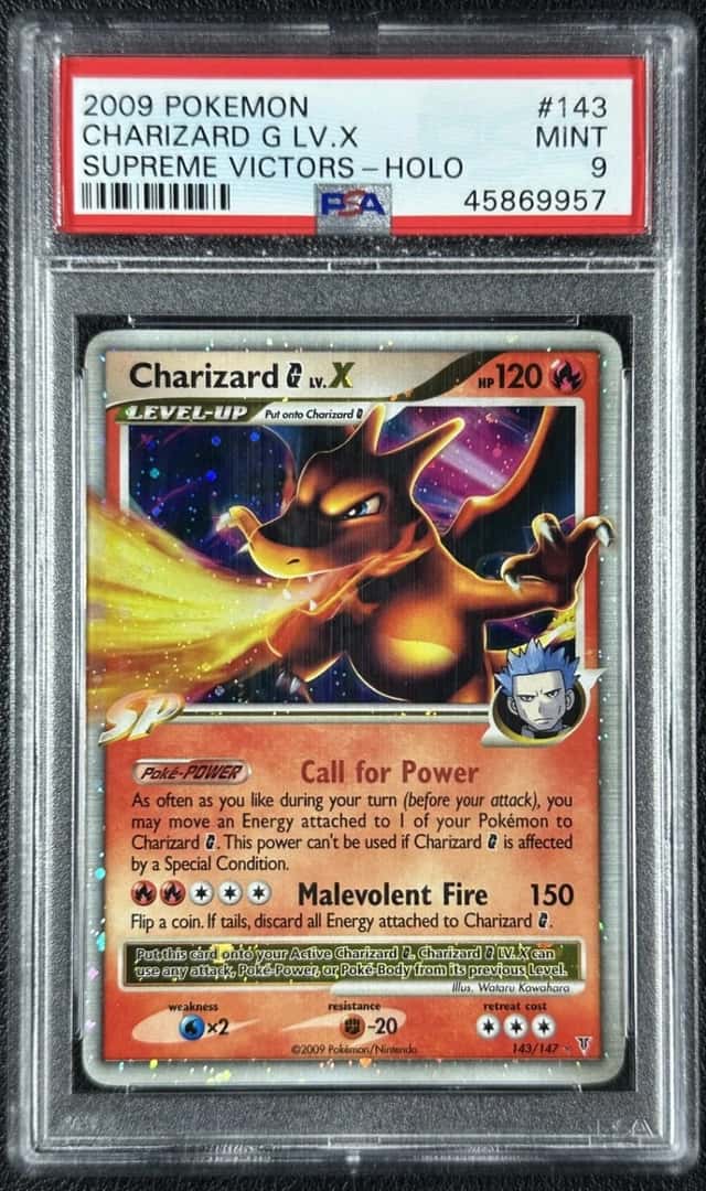 CHARIZARD G LV.X PSA 9 2009 POKEMON PLATINUM SUPREME VICTORS #143/147 HOLO
