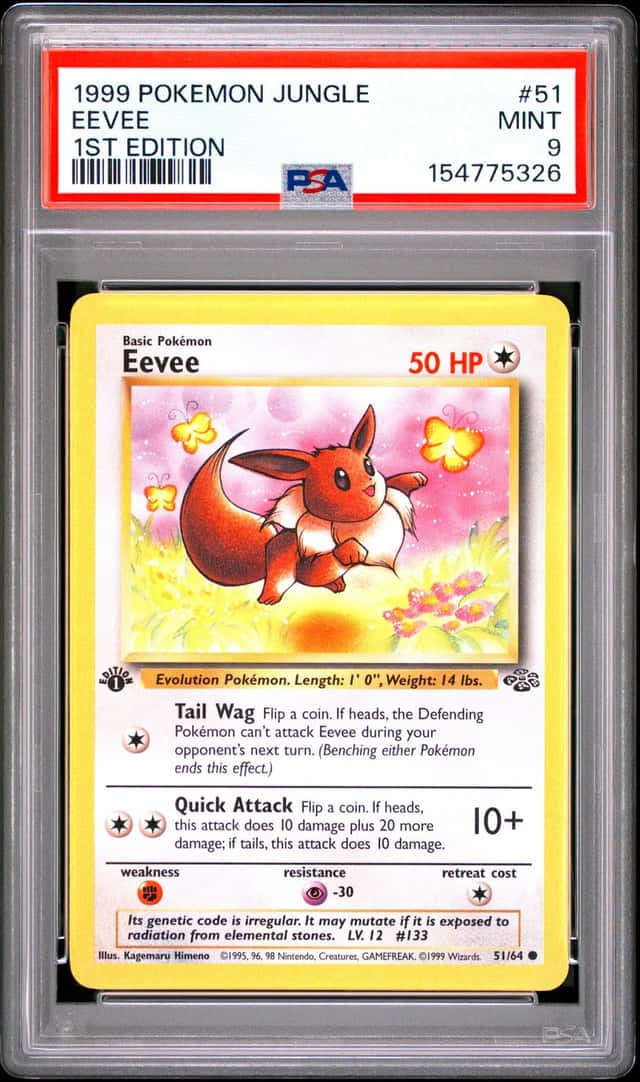 Pokémon Eevee 1st Edition PSA 9 Jungle Set 51/64 Vintage 1999 WOTC