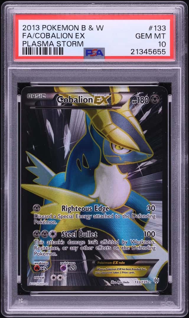 2013 Pokemon Black & White Plasma Storm Full Art Cobalion EX #133 PSA 10 GEM MINT