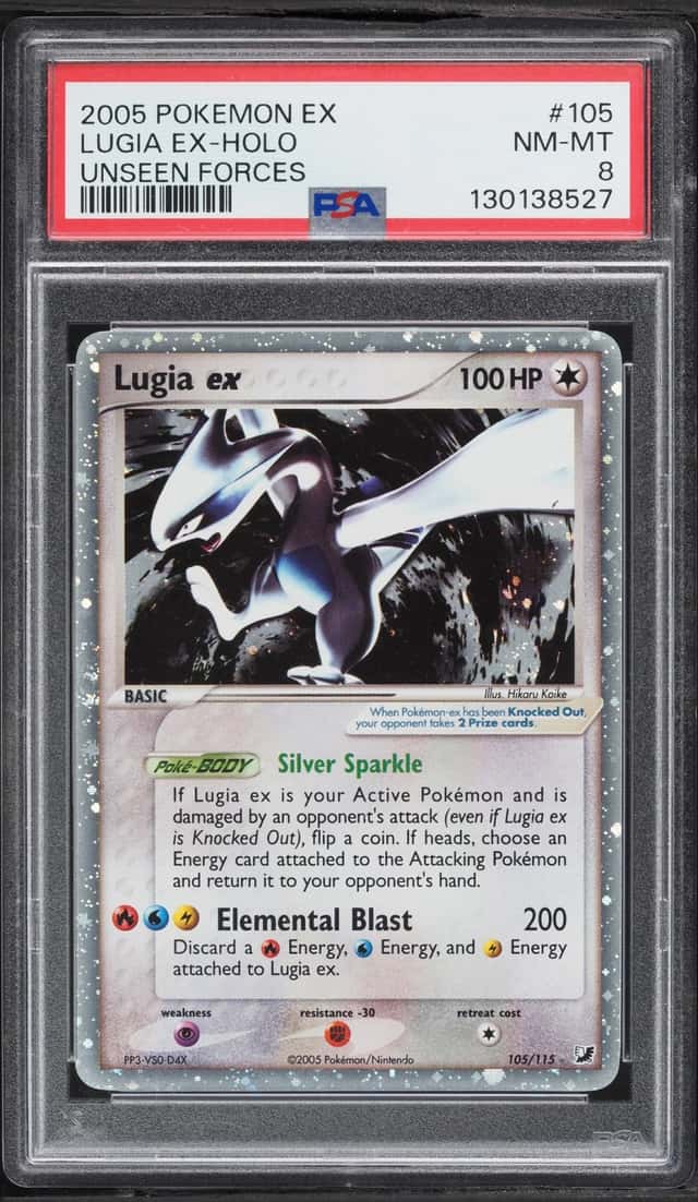 2005 Pokemon EX Unseen Forces Holo Lugia EX #105 PSA 8 NM-MT