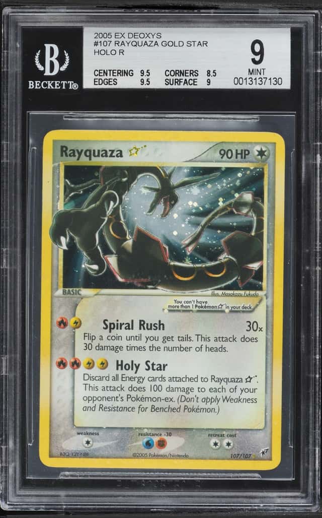 2005 Pokemon EX Deoxys Holo Rayquaza Gold Star #107 BGS 9 MINT