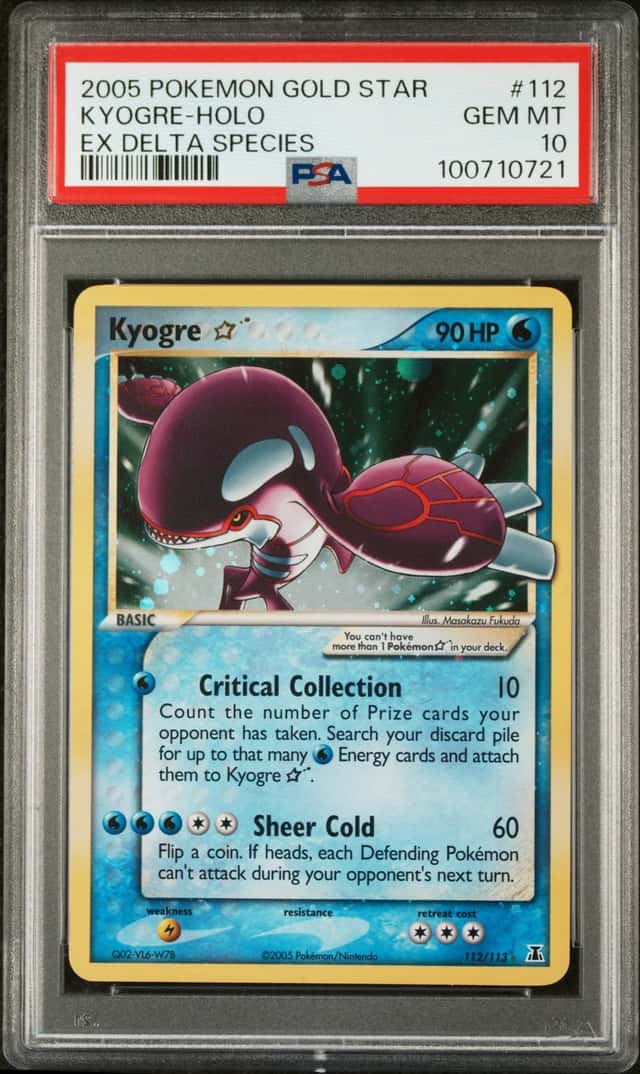 2005 Pokemon EX Delta Species Holo Kyogre Gold Star #112 PSA 10 GEM MINT