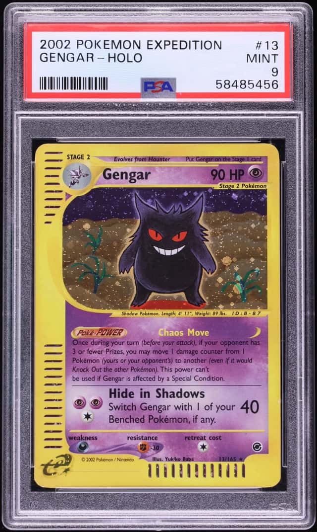2002 Pokemon Expedition Holo Gengar #13 PSA 9 MINT