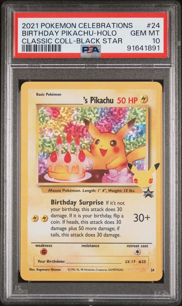 2021 Pokemon Celebrations Black Star Promo Classic Collection Holo Birthday Pikachu #24