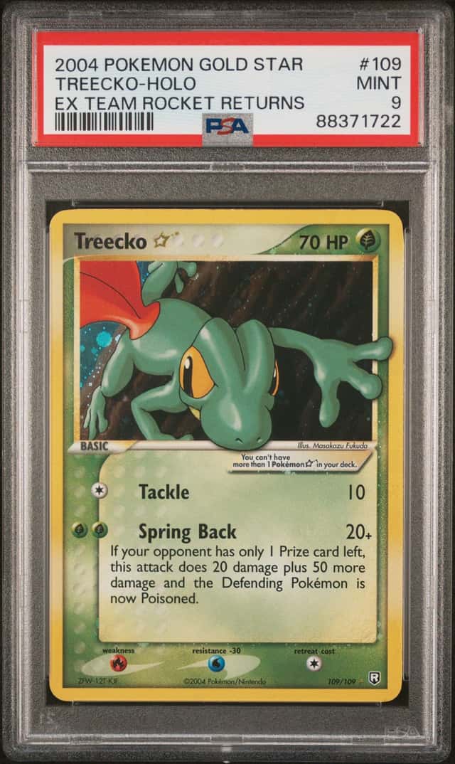 2004 Pokemon Ex Team Rocket Returns Holo Treecko Gold Star #109