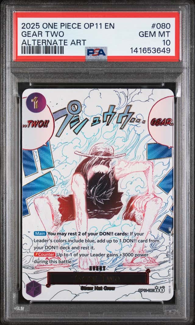 Bandai 2025 One Piece CCG OP11-080 Gear Two Alt Art Foil PSA 10 ENG #141653649