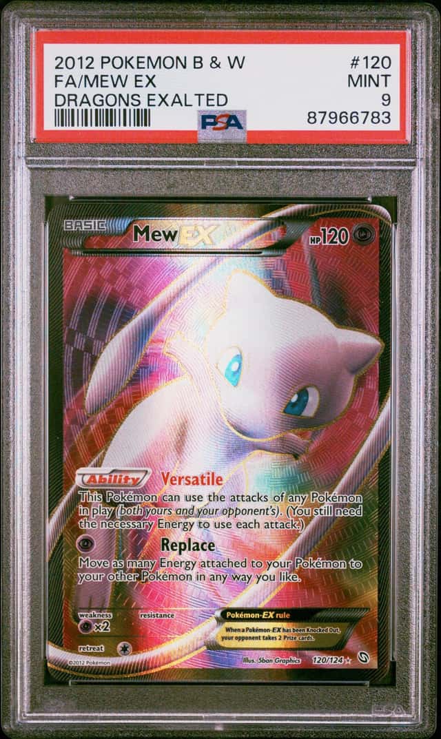 2012 Pokemon B&W Mew EX 120/124 Dragons Exalted Ultra Rare PSA 9 Full Art