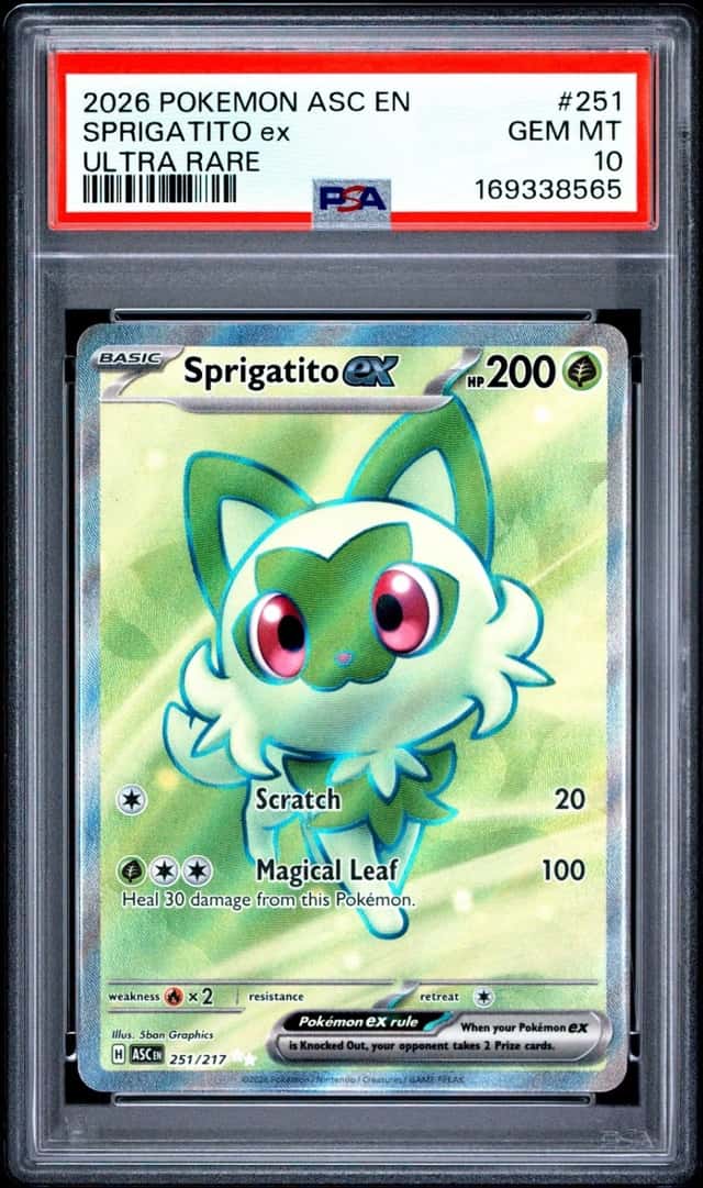 2026 POKEMON ASC EN-ASCENDED HEROES ULTRA RARE #251 SPRIGATITO EX PSA 10