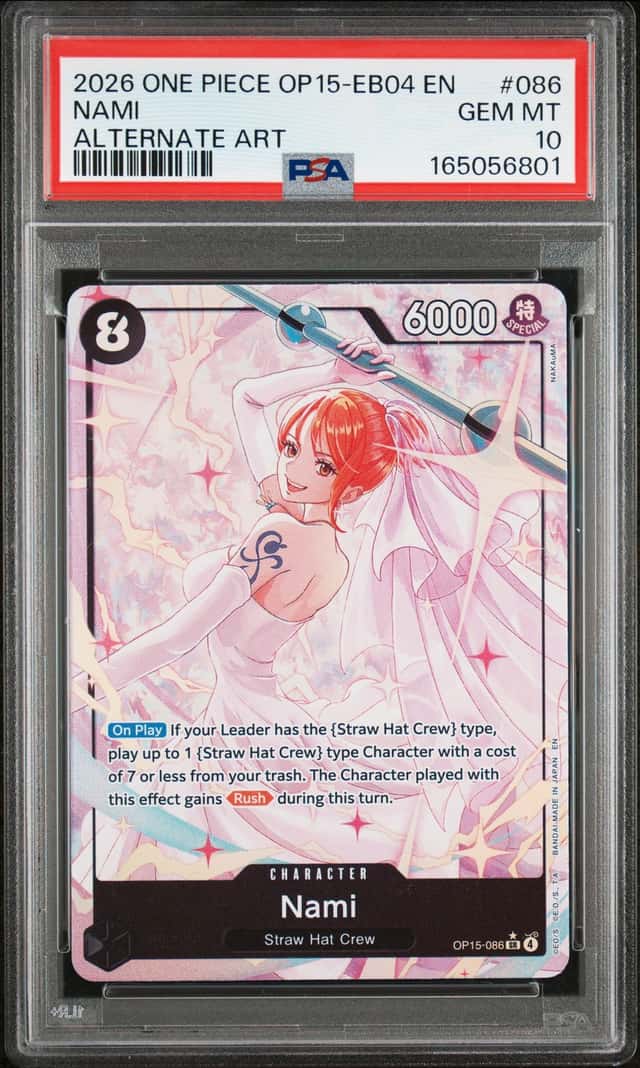 2026 One Piece Adventure on Kami's Island Nami Alternate Art #OP15-086 PSA 10