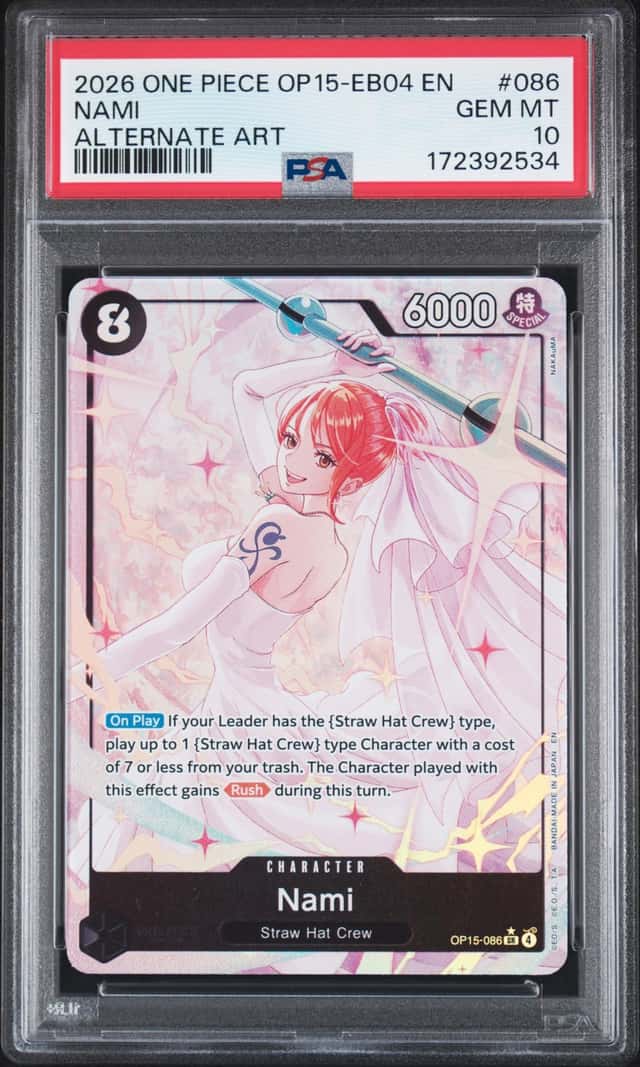 2026 One Piece OP15-EB04 EN Alternate Art #086 Nami PSA 10 GEM MINT