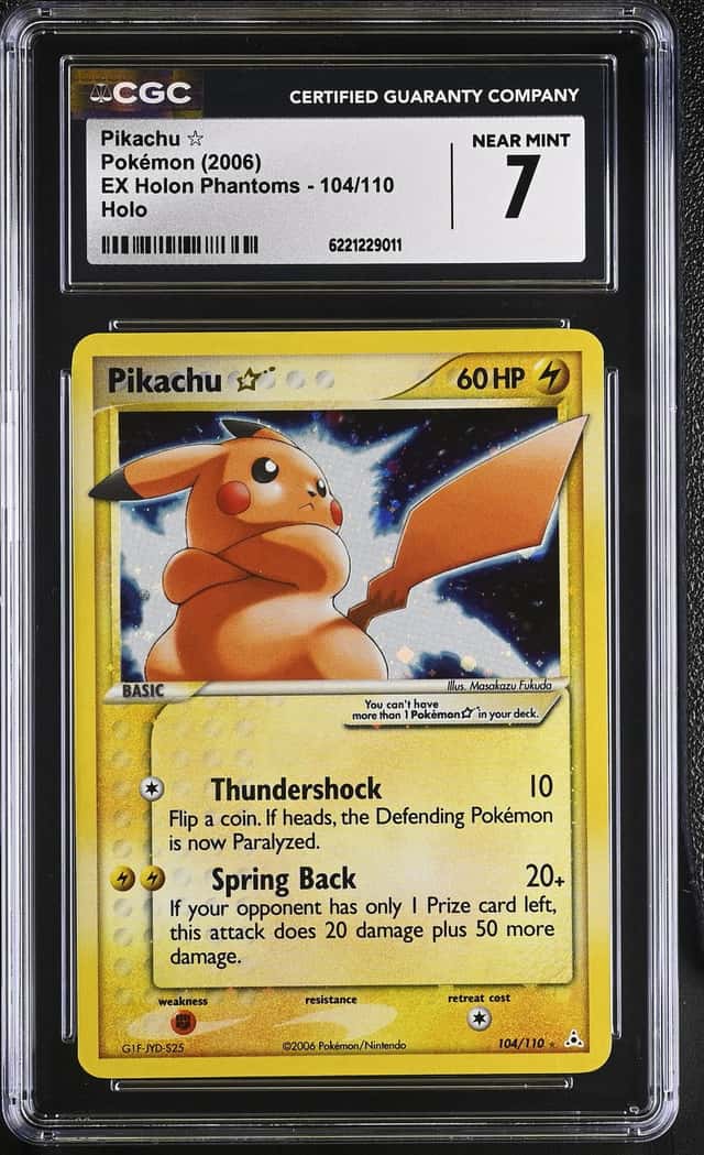 2006 Pokemon EX Holon Phantoms Holo Pikachu Gold Star #104 CGC 7 NRMT