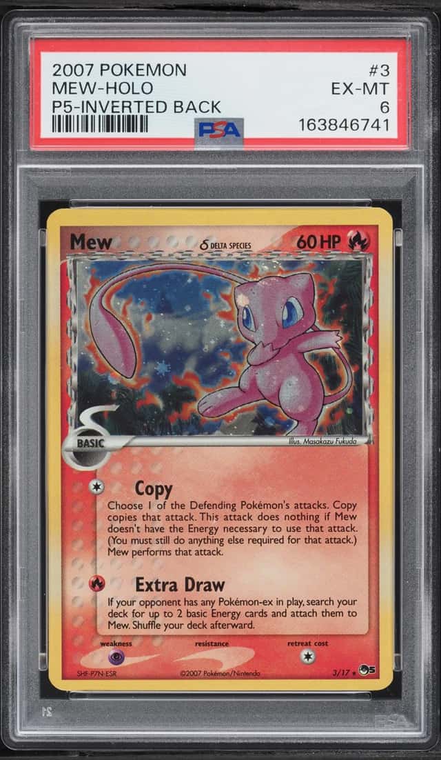 2007 Pokemon POP Series 5 Inverted Back Holo Mew #3 PSA 6 EXMT