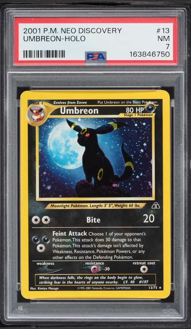 2001 Pokemon Neo Discovery Holo Umbreon #13 PSA 7 NRMT