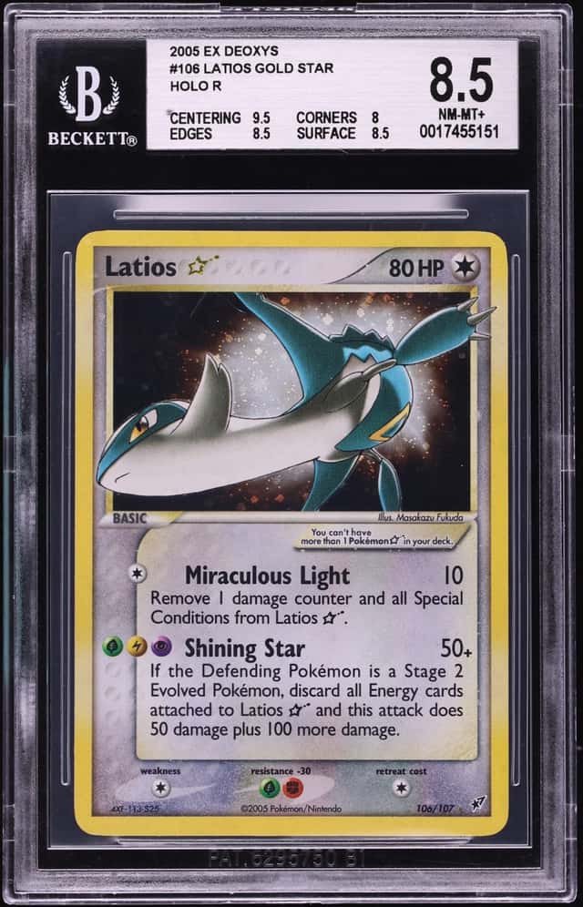 2005 Pokemon EX Deoxys Holo Latios Gold Star #106 BGS 8.5 NM-MT+