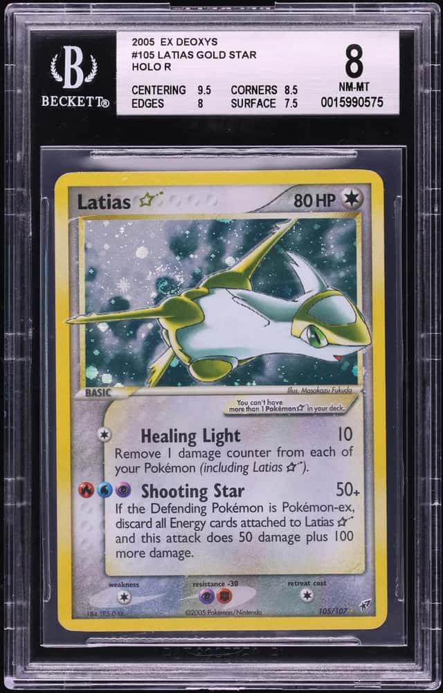 2005 Pokemon EX Deoxys Holo Latias Gold Star #105 BGS 8 NM-MT