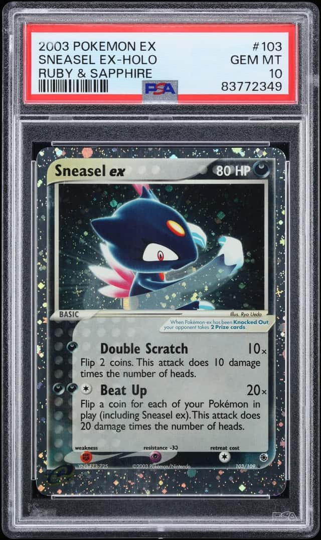 2003 Pokemon EX Ruby & Sapphire Holo Sneasel Ex #103 PSA 10 GEM MINT
