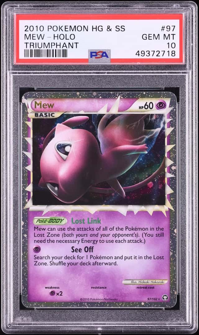 2010 Pokemon HeartGold & SoulSilver Triumphant Holo Mew #97 PSA 10 GEM MINT