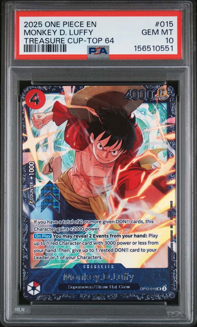 2025 ONE PIECE EN MONKEY D. LUFFY TREASURE CUP - TOP 64 #015 PSA 10 GEM MINT