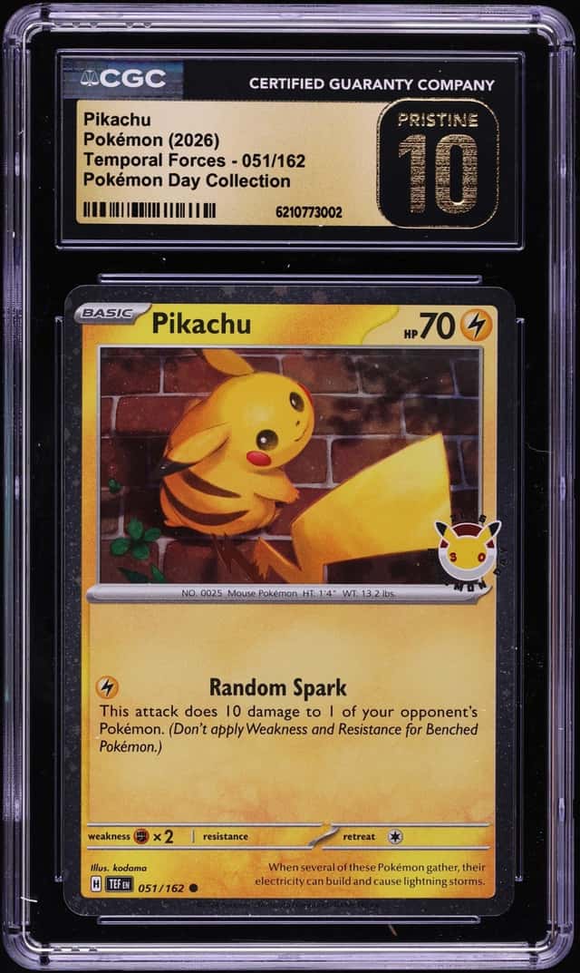 2026 Pokemon Scarlet & Violet Temporal Forces Day Collection Pikachu #51 CGC 10 PRISTINE