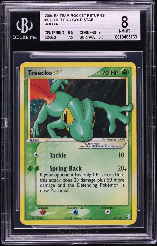 2004 Pokemon EX Team Rocket Returns Holo Treecko Gold Star #109 BGS 8 NM-MT