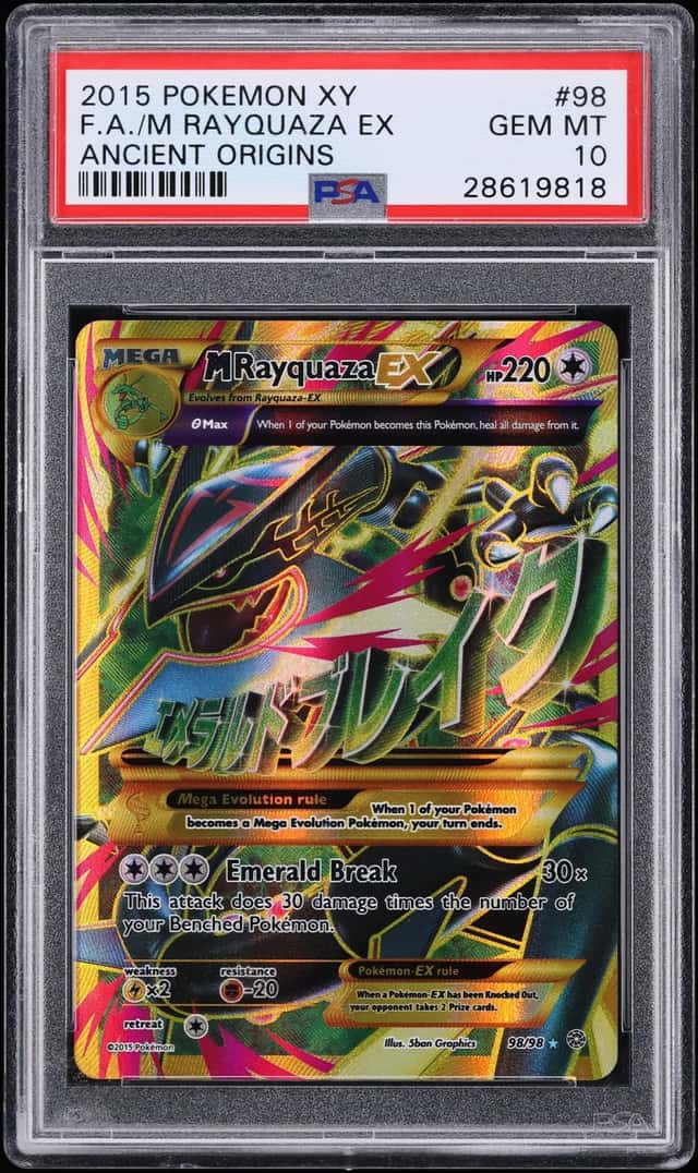 2015 Pokemon XY Ancient Origins Full Art M Rayquaza EX #98 PSA 10 GEM MINT