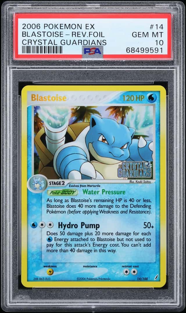 2006 Pokemon EX Crystal Guardians Reverse Holo Blastoise #14 PSA 10 GEM MINT