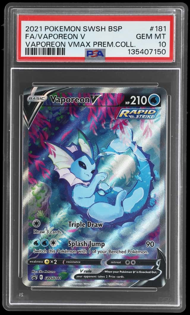 2021 Pokemon Sword and Shield Black Star Promo Premium Collection Vaporeon V #SWSH181