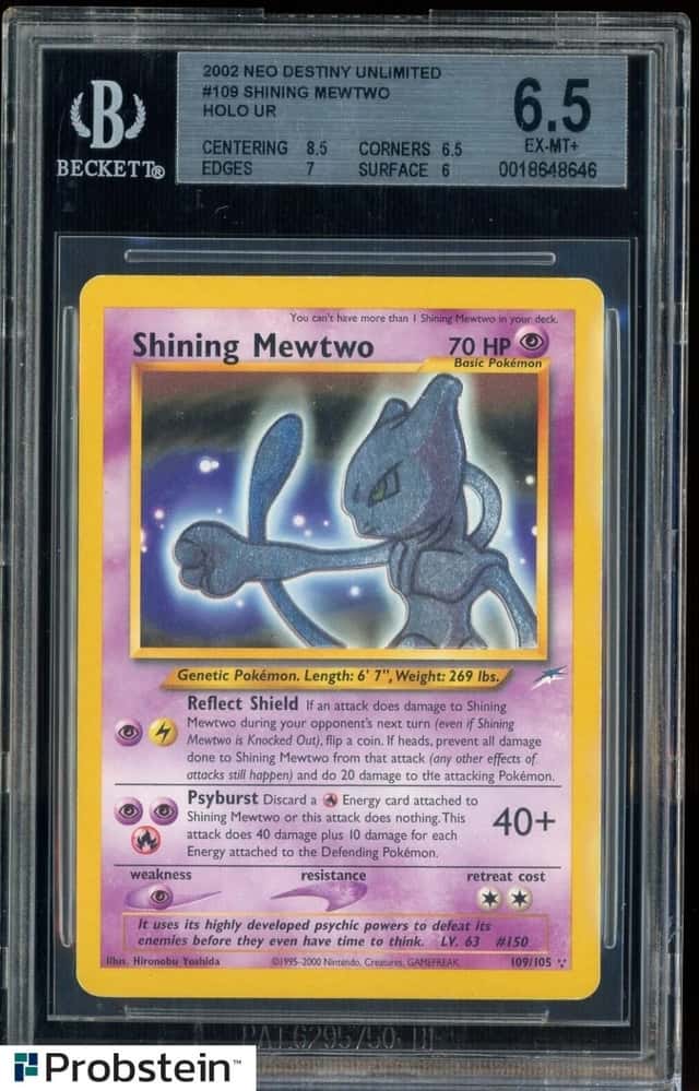 2002 Pokemon Neo Destiny #109 Shining Mewtwo Unlimited BGS 6.5 EX-MT+