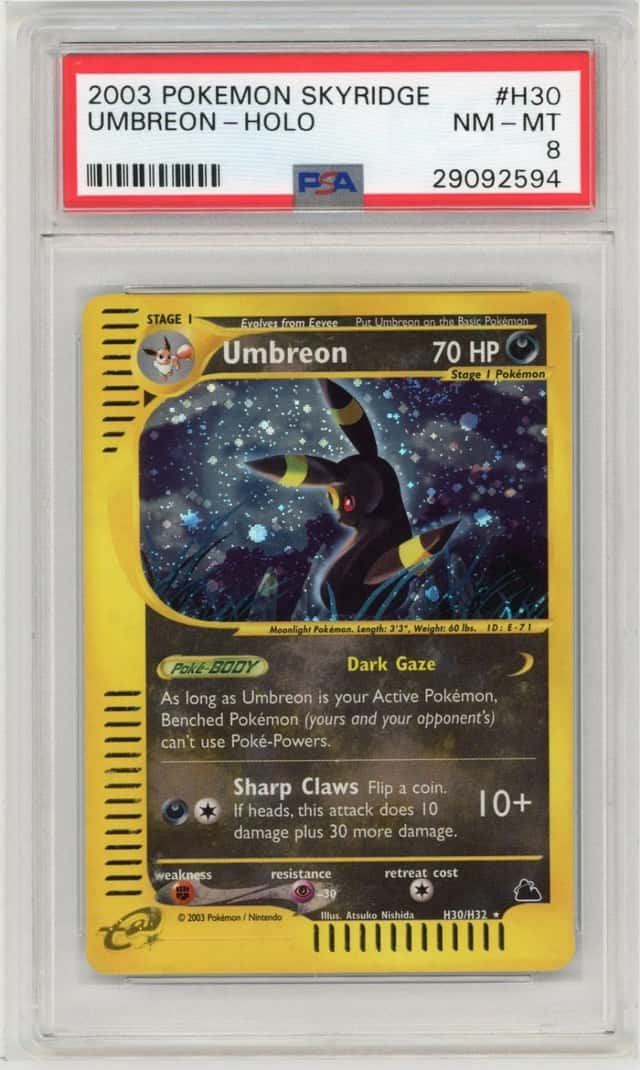 2003 POKEMON SKYRIDGE #H30 UMBREON-HOLO PSA 8