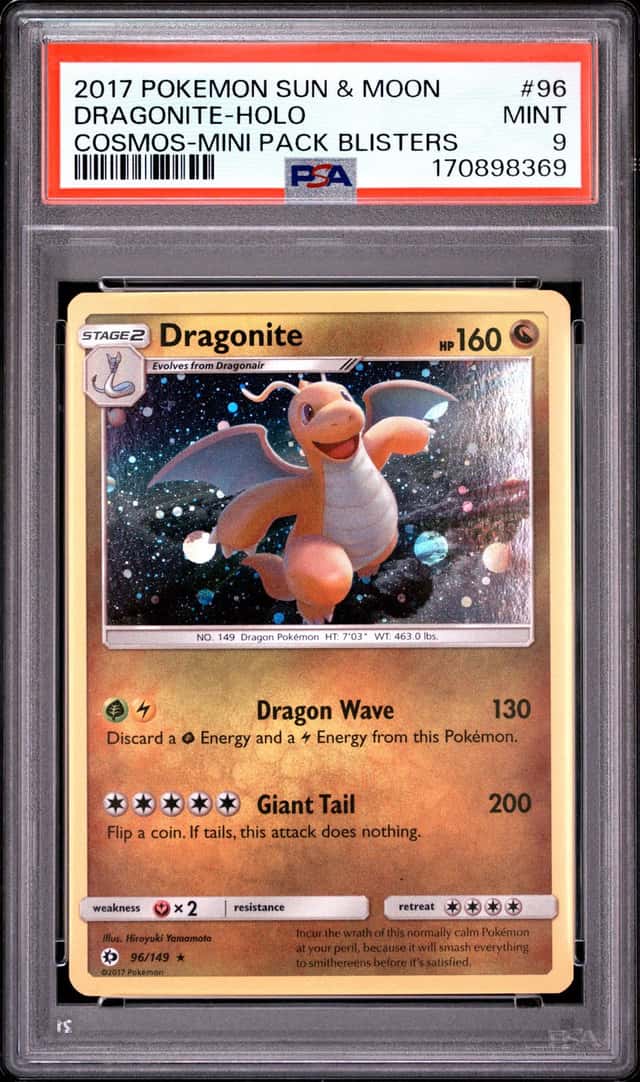 Dragonite #96 PSA 9 Mint Cosmos Holo Mini Pack Blisters Promo Pokemon Card 🔥🔥