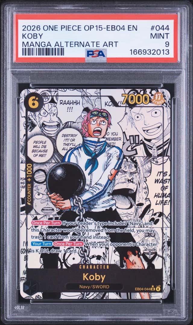 2026 One Piece OP15-EB04 EN Manga Alternate Art #044 Koby PSA 9 MINT