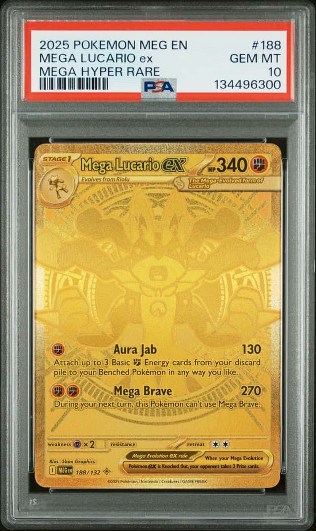 2025 Pokemon Mega Evolution Mega Hyper Rare Mega Lucario Ex #188