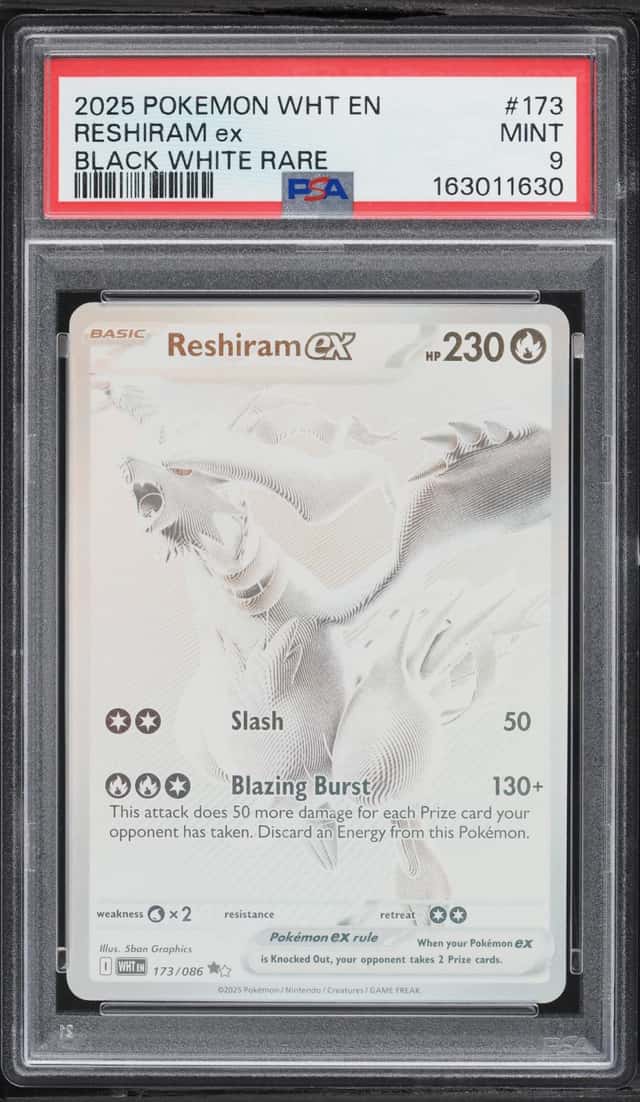 2025 Pokemon Scarlet & Violet White Flare BWR Reshiram EX #173 PSA 9 MINT