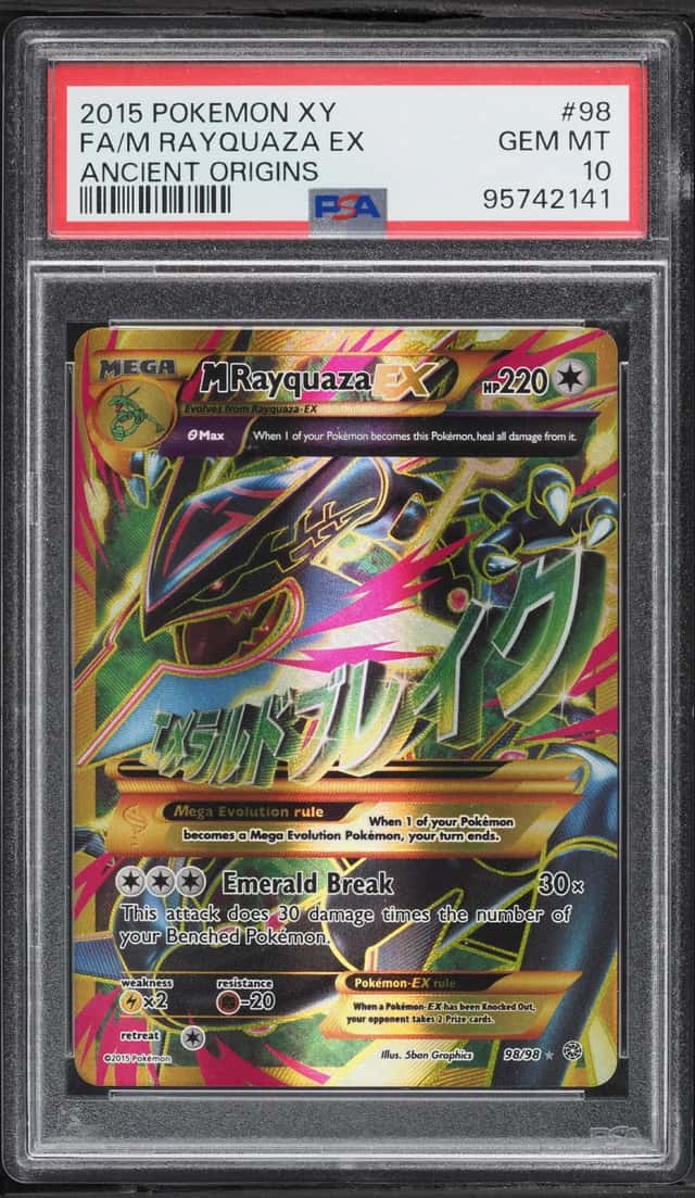 2015 Pokemon XY Ancient Origins Gold Rare M Rayquaza EX #98 PSA 10 GEM MINT