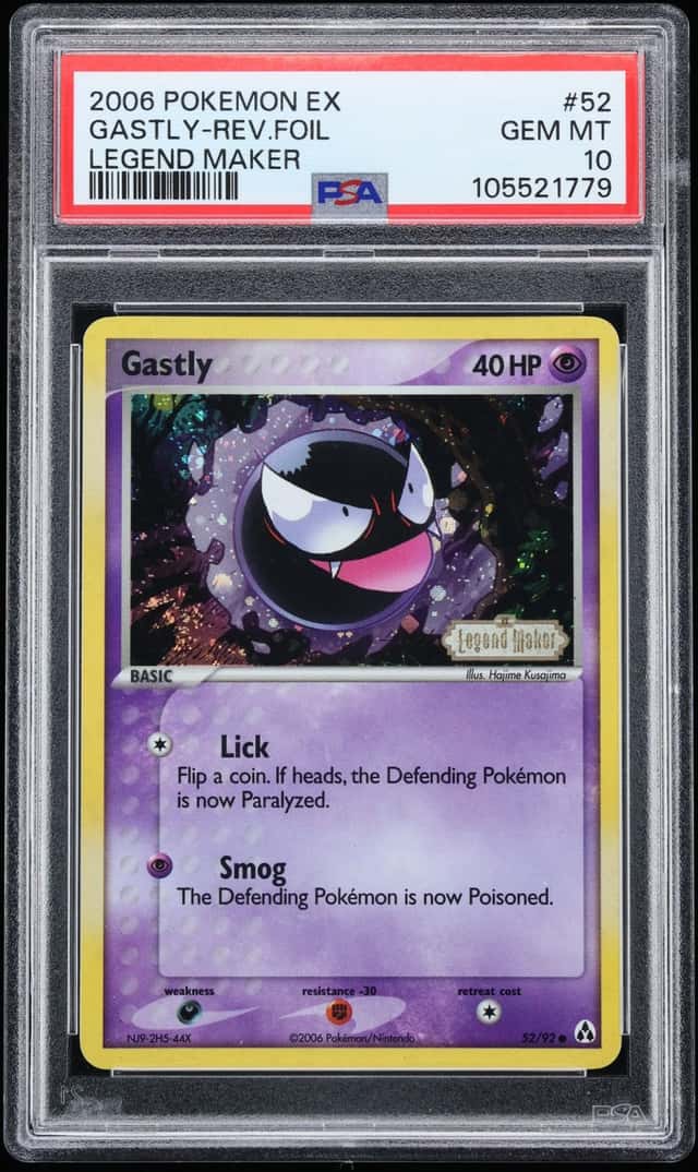2006 Pokemon EX Legend Maker Reverse Holo Gastly #52 PSA 10 GEM MINT